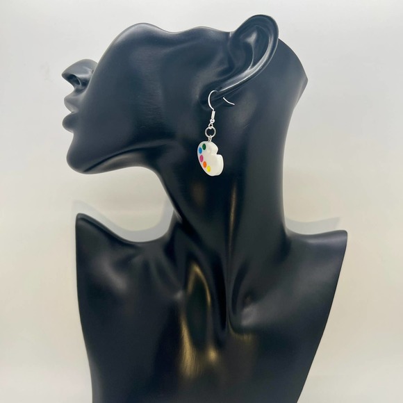 Artist Earrings - Paint Pallet Earrings - Dangle Earrings - Art Teacher Earrings - Picture 7 of 7